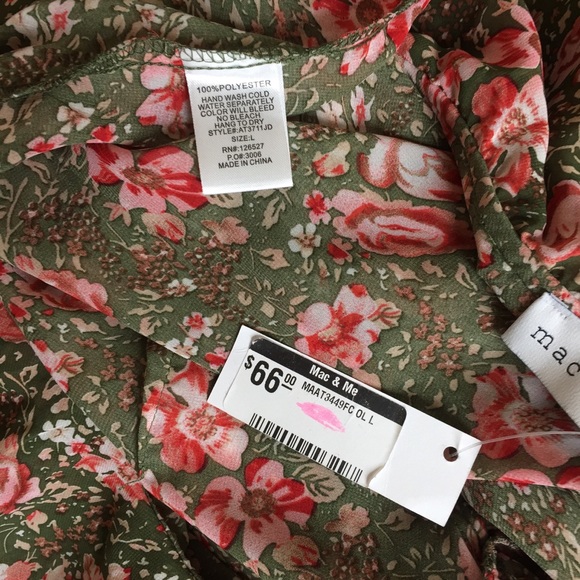 🆕 Mac&Me Ribbon Choker Ruffle Sleeve Top - Picture 5 of 5